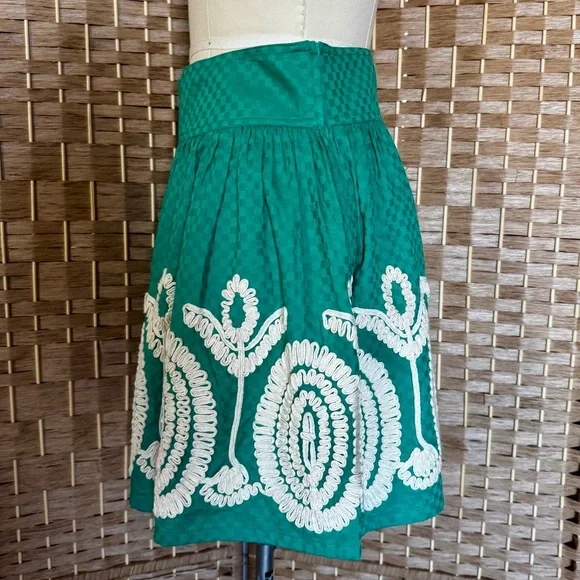 Green Anthropologie Nick & Mo 100% cotton skirt M - Picture 5 of 9
